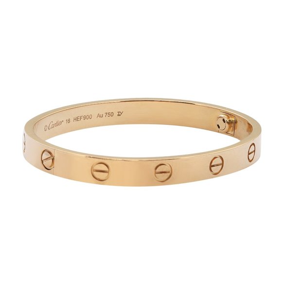 Cartier Love Bracelet 18K Yellow Gold Size 16 New Style - Picture 4 of 7